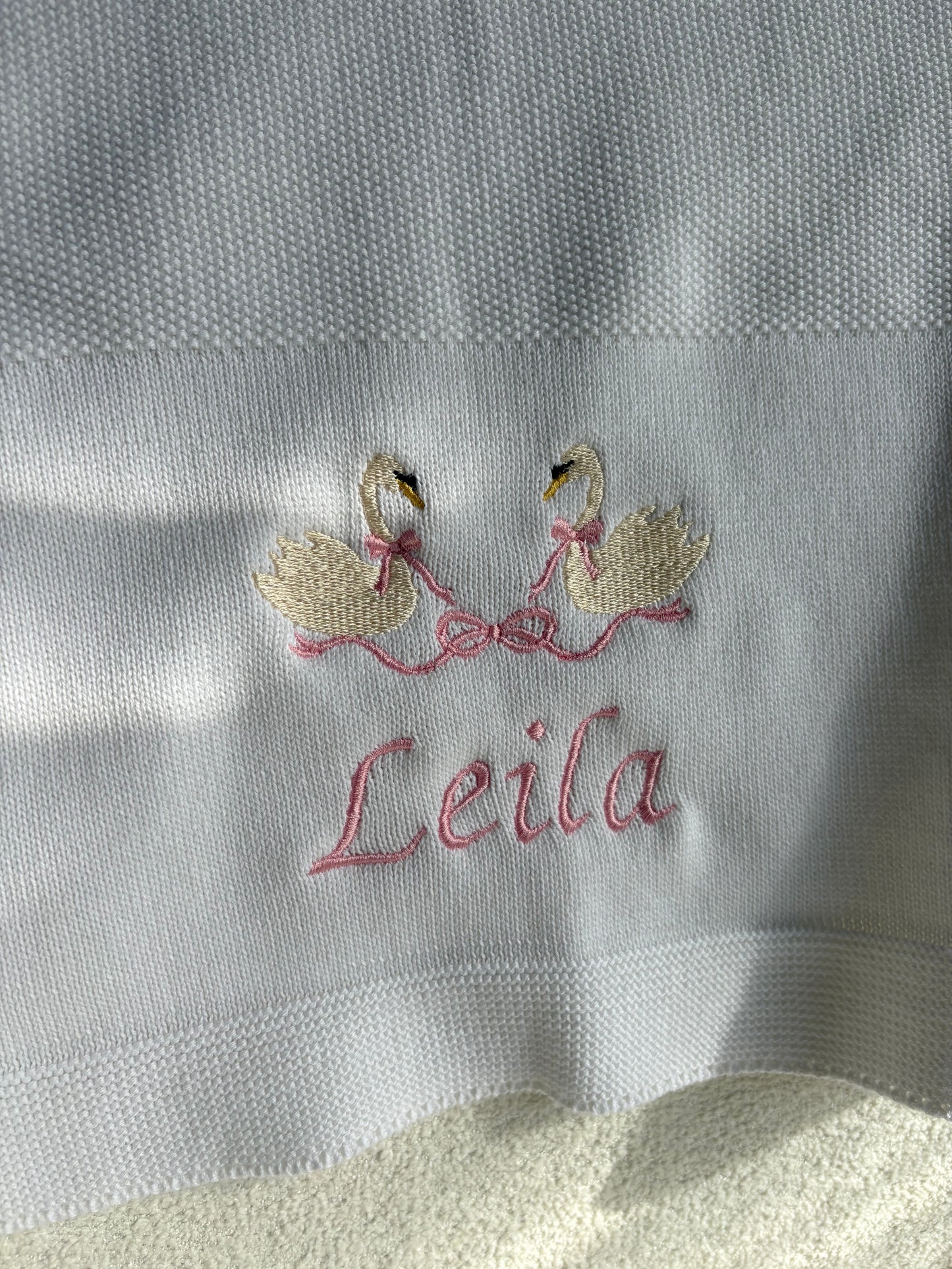 Personalised Swans Blanket