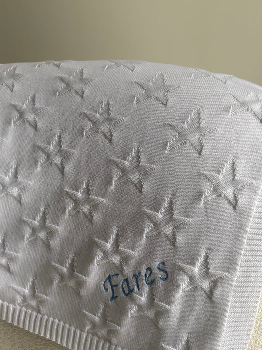 Personalised Star Jacquard Blanket
