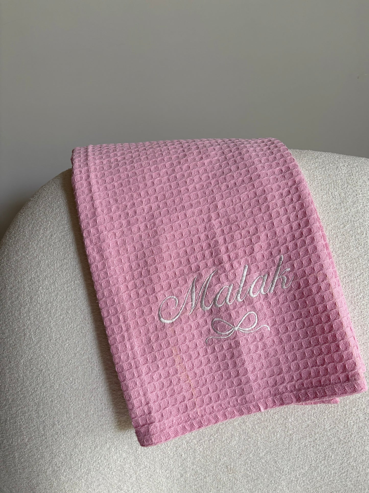 Personalised Pink Summer Waffle Baby Blanket Coverlet