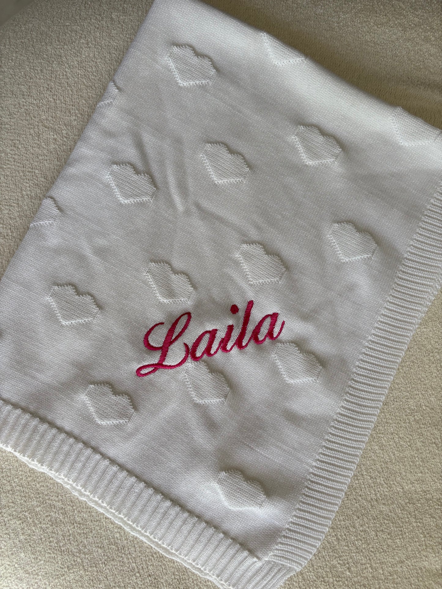 Personalised Heart Jacquard Blanket