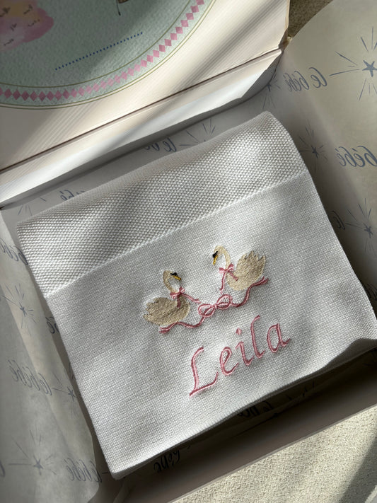 Personalised Swans Blanket