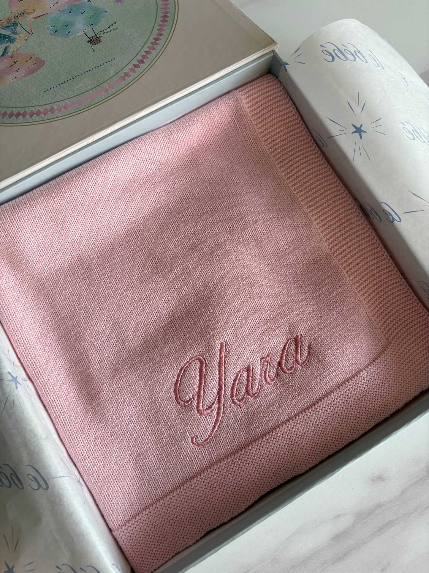 Personalised Pink Cotton Knit Blanket