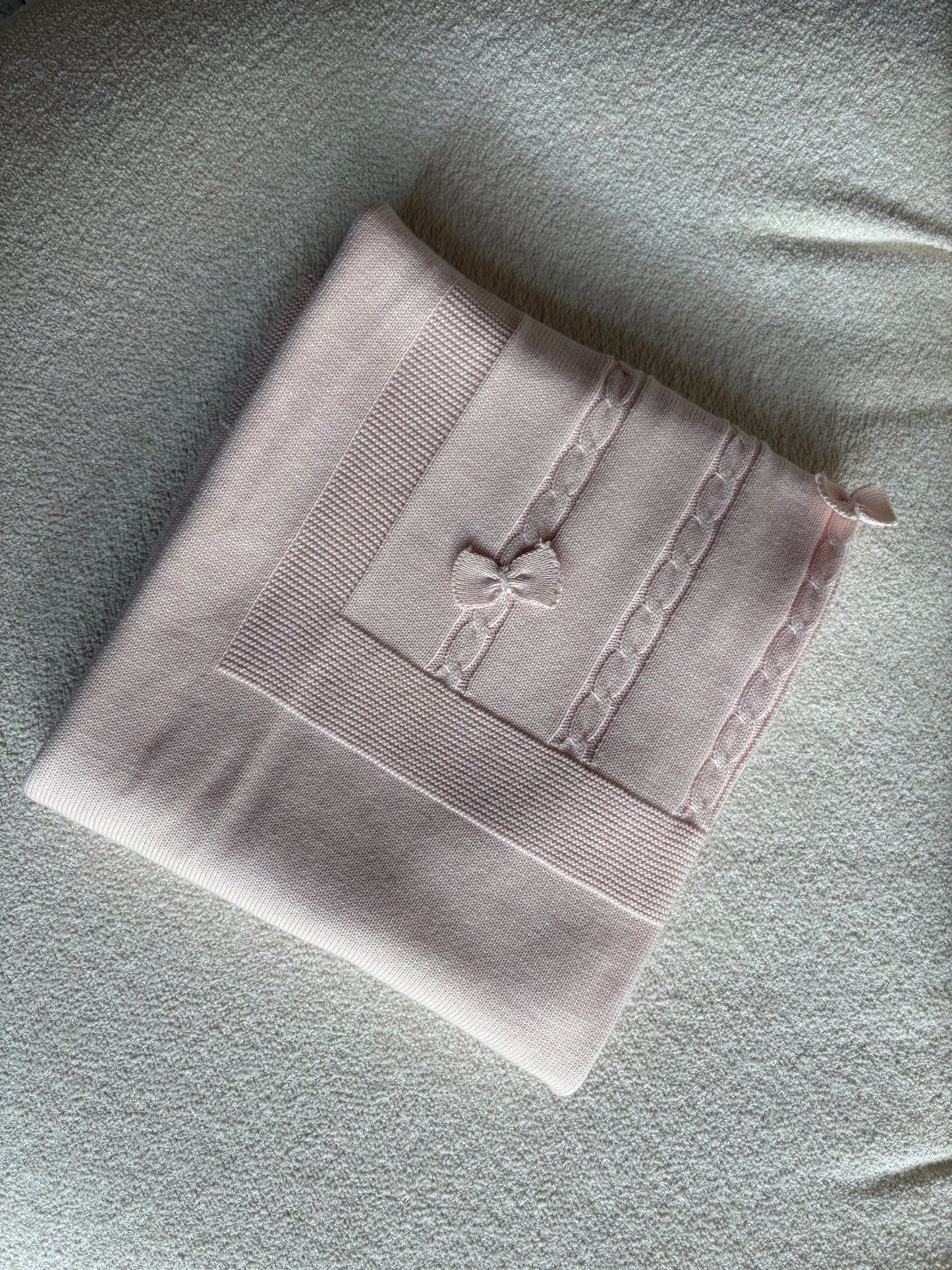 Personalised Pink Bows Baby Blanket