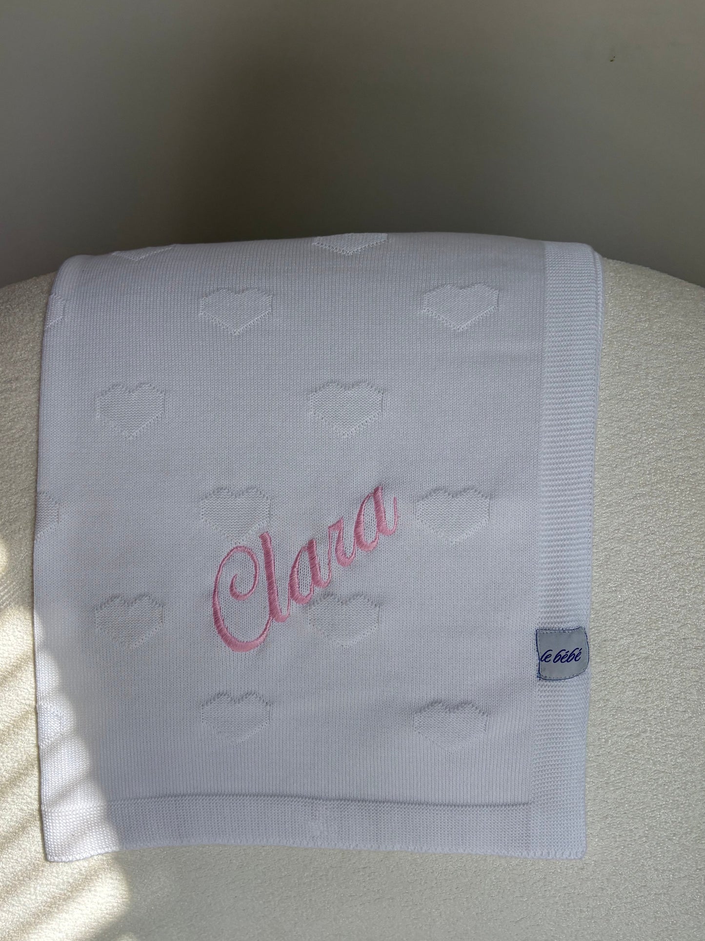 Personalised Heart Jacquard Blanket