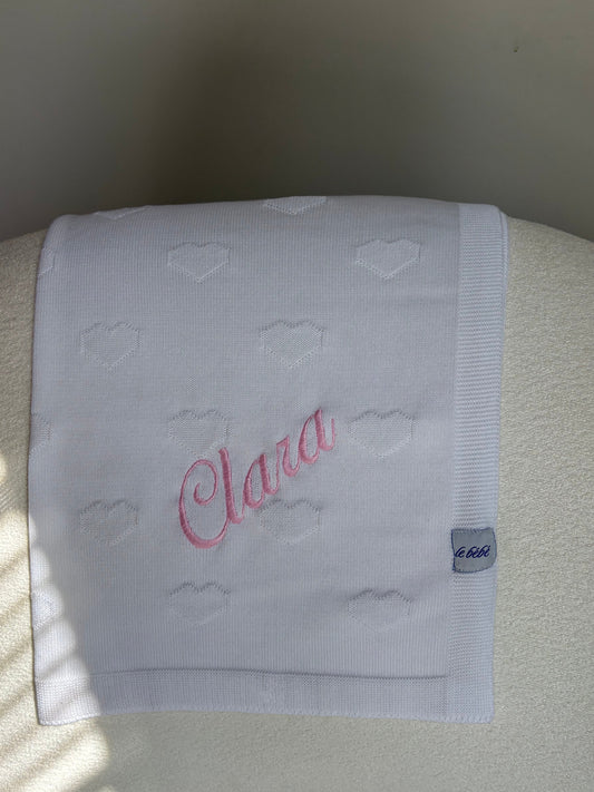 Personalised Heart Jacquard Blanket