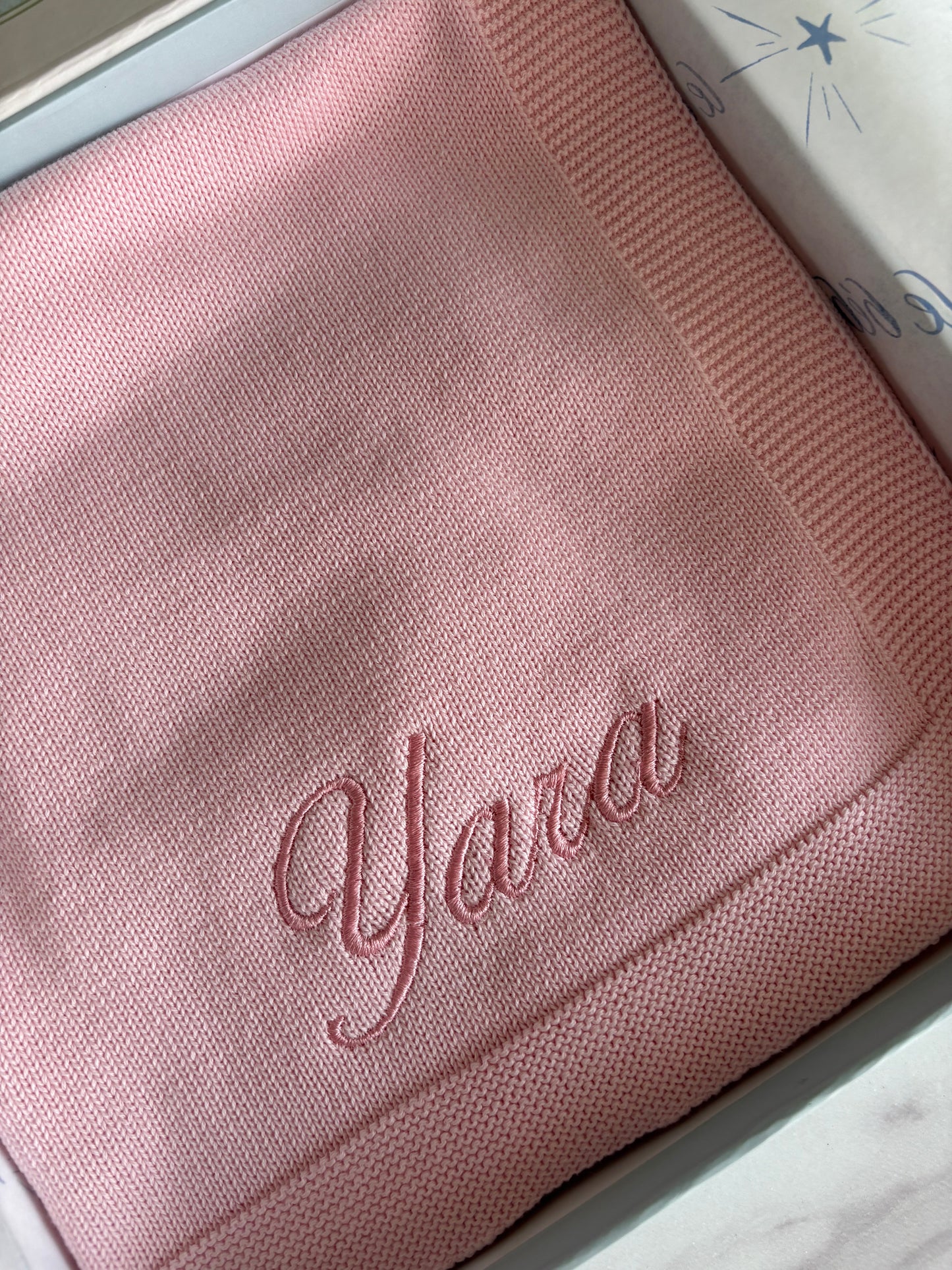 Personalised Pink Cotton Knit Blanket