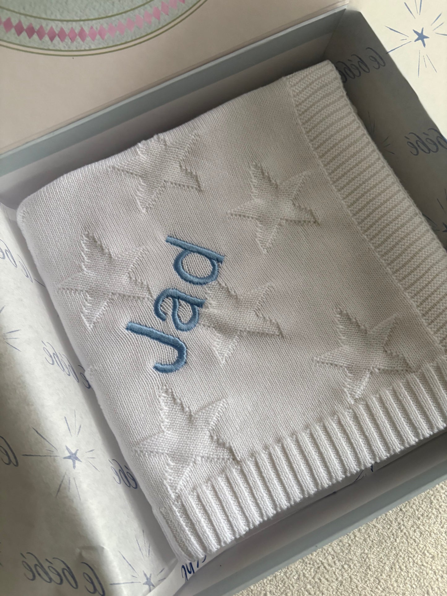 Personalised Star Jacquard Blanket