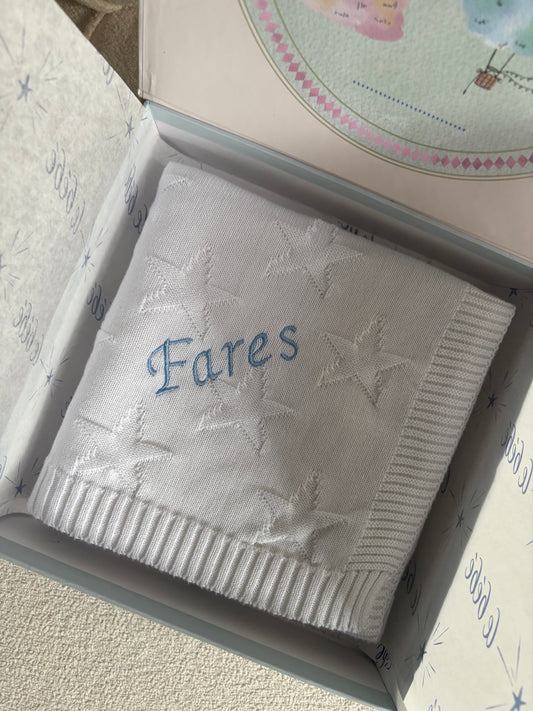 Personalised Star Jacquard Blanket