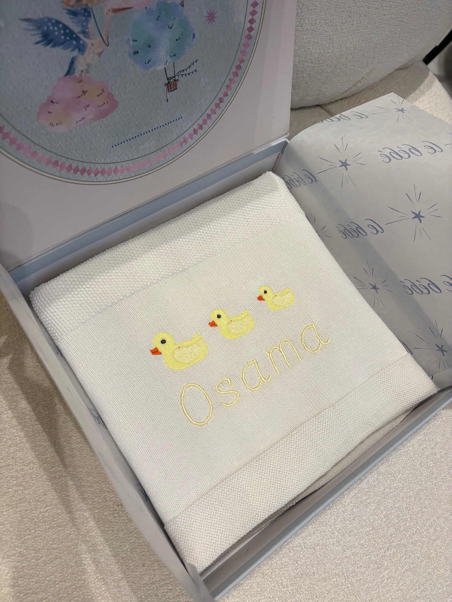 Yellow Duckies Personalised Baby Blanket