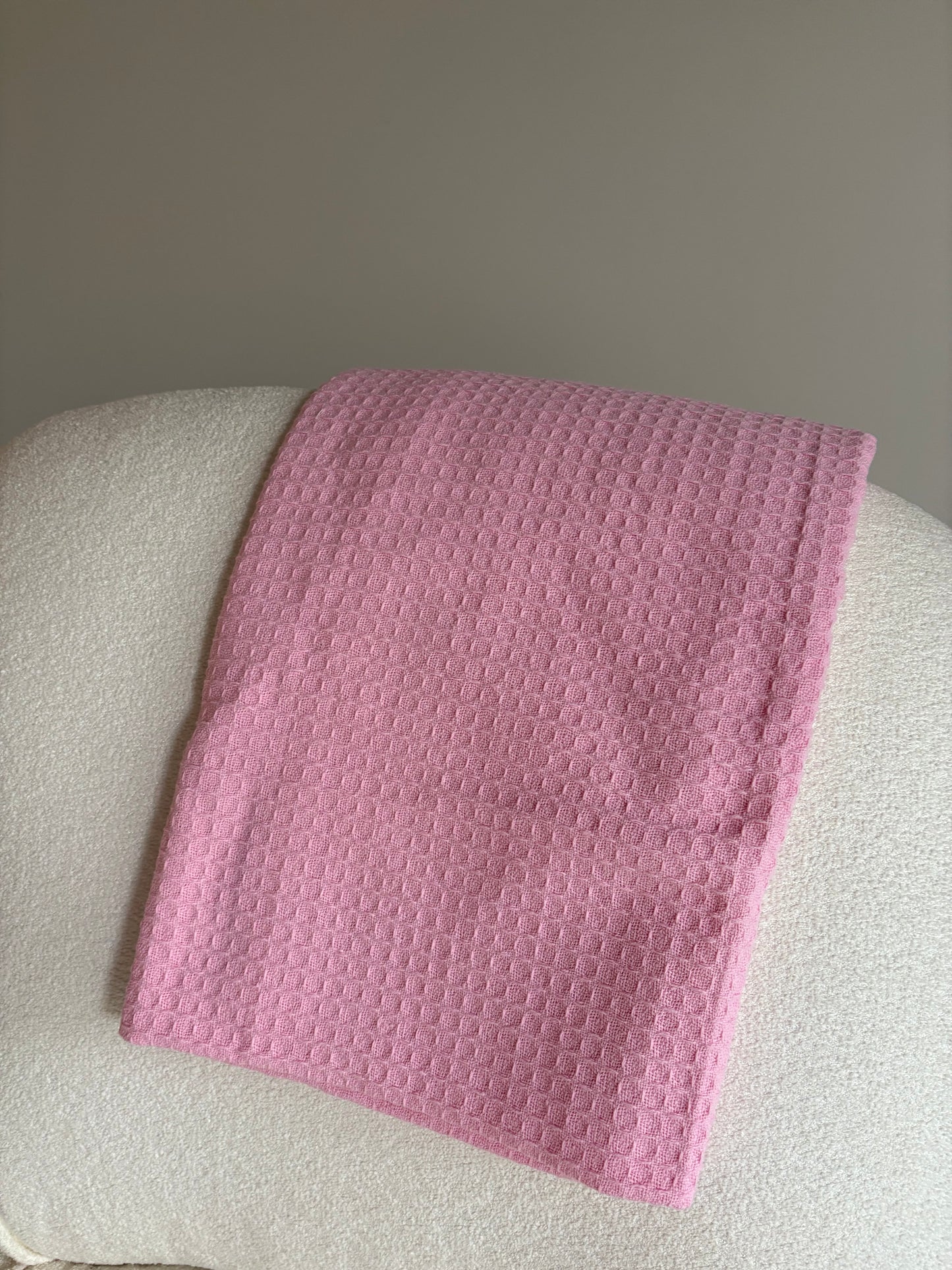 Personalised Pink Summer Waffle Baby Blanket Coverlet