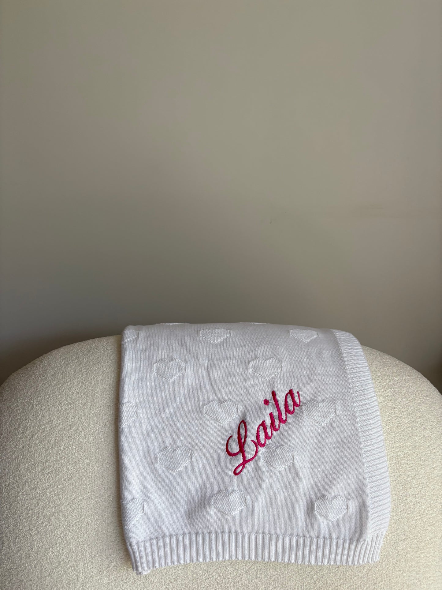 Personalised Heart Jacquard Blanket